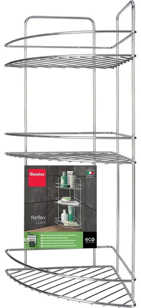 Raft pentru baie argintiu lucios din oțel Luxy – Metaltex