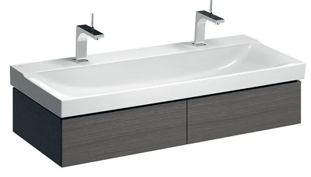 Dulap baza pentru lavoar suspendat Geberit Xeno2 gri 2 sertare 118 cm
