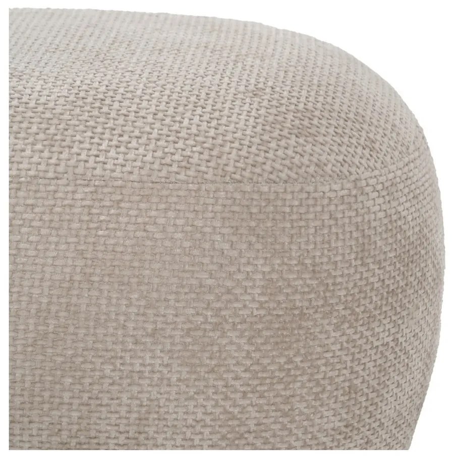 Taburet bej cu tapițerie din chenille – Ixia