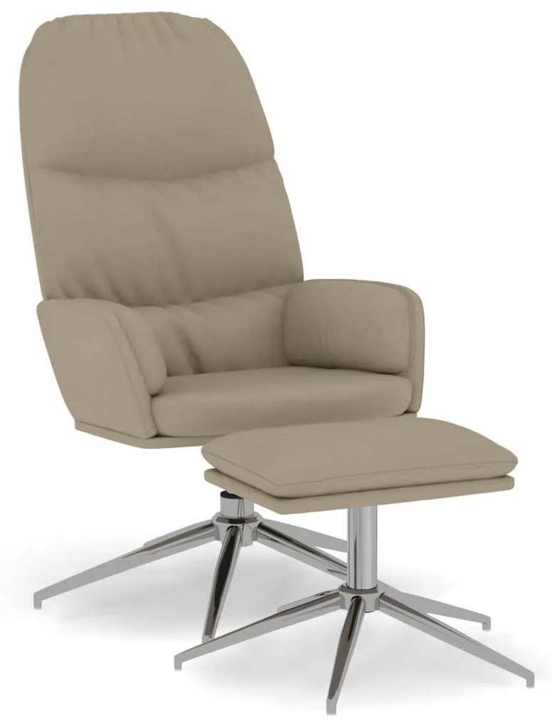 3097377 vidaXL Scaun relaxare cu taburet, gri deschis, imitație piele întoarsă