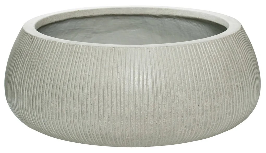 Ghiveci Eileen, gri deschis (canelare verticală), dimensiuni multiple - ghivece ceramice Mărime: XL - v. 14 cm, ⌀ 36 cm