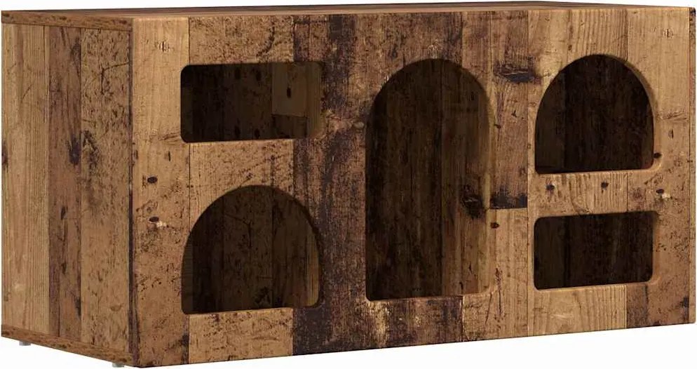 vidaXL Cabinet TV Lemn vechi 80 x 35 x 40 cm Lemn compozit