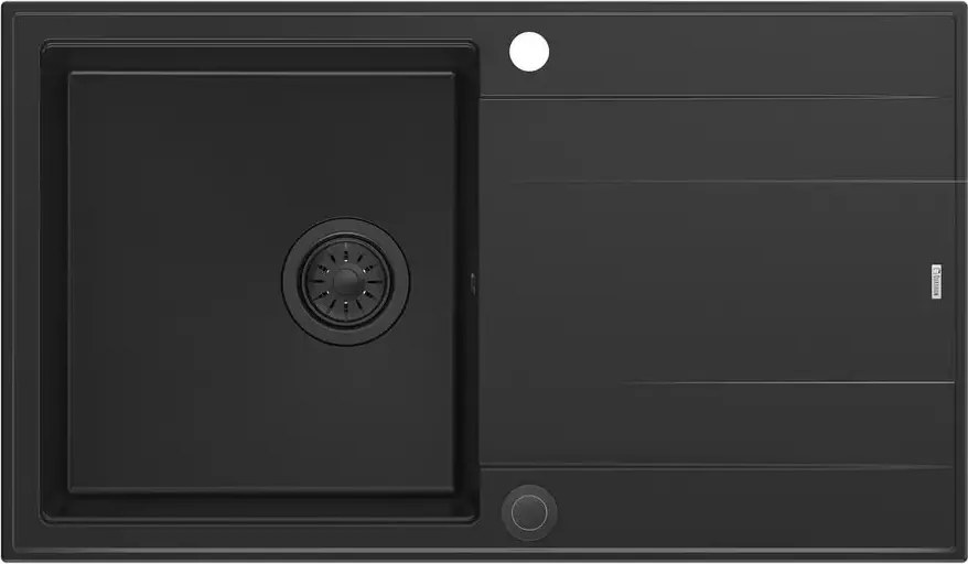 Chiuveta compozit incastrata Quadron Unique Evan 111 negru carbon 86x50 cm