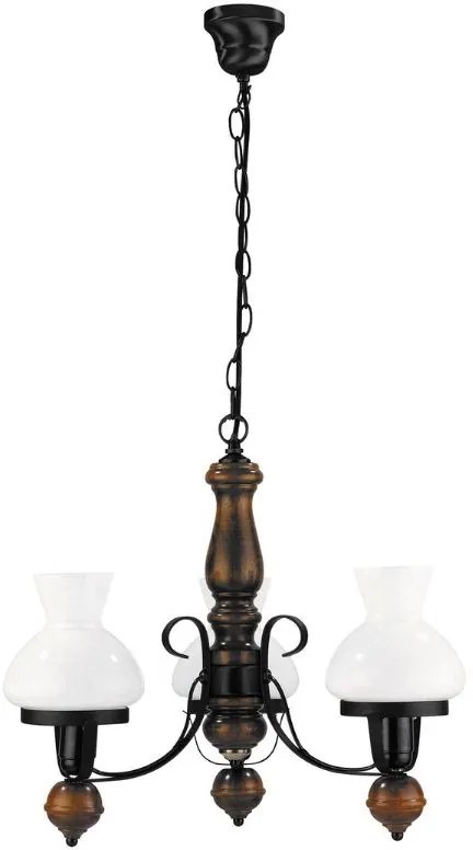 Rabalux Petronel lampă suspendată 3x60 W negru-maro 7078