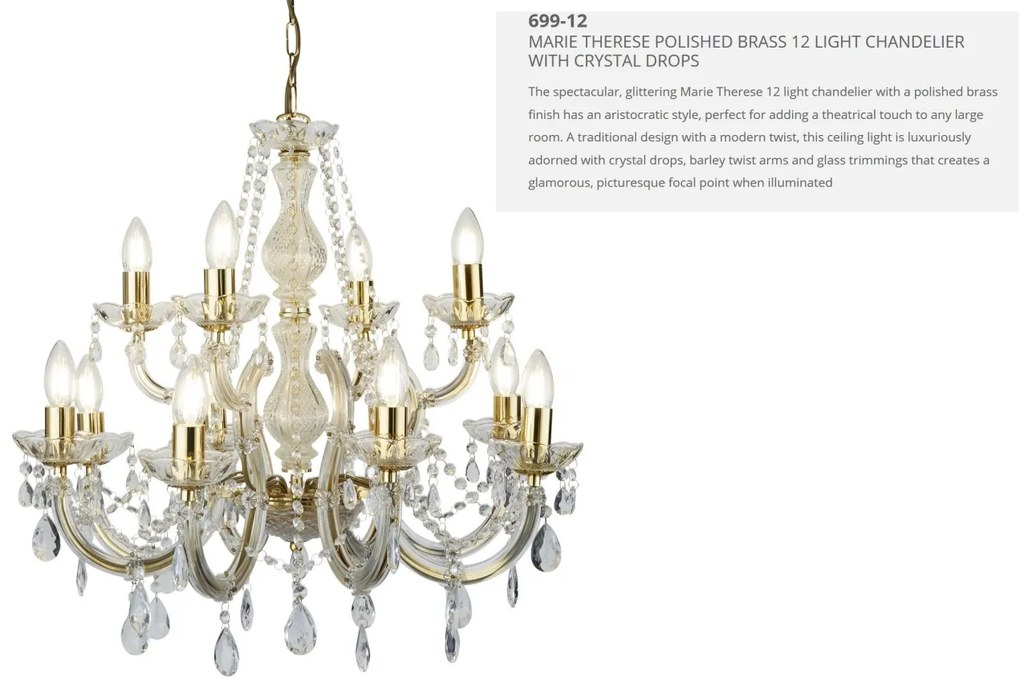Candelabru elegant design clasic Marie Theresea 12L 699-12 SRT