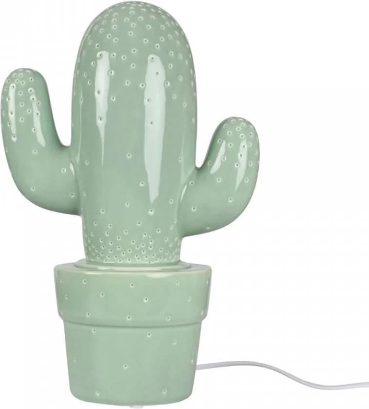 Decoratiune luminoasa verde din ceramica Cactus Lamp Opjet Paris