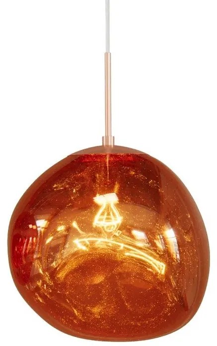 Lustra, Pendul modern cu glob sticla cupru LIQUID DIAMOND 35cm