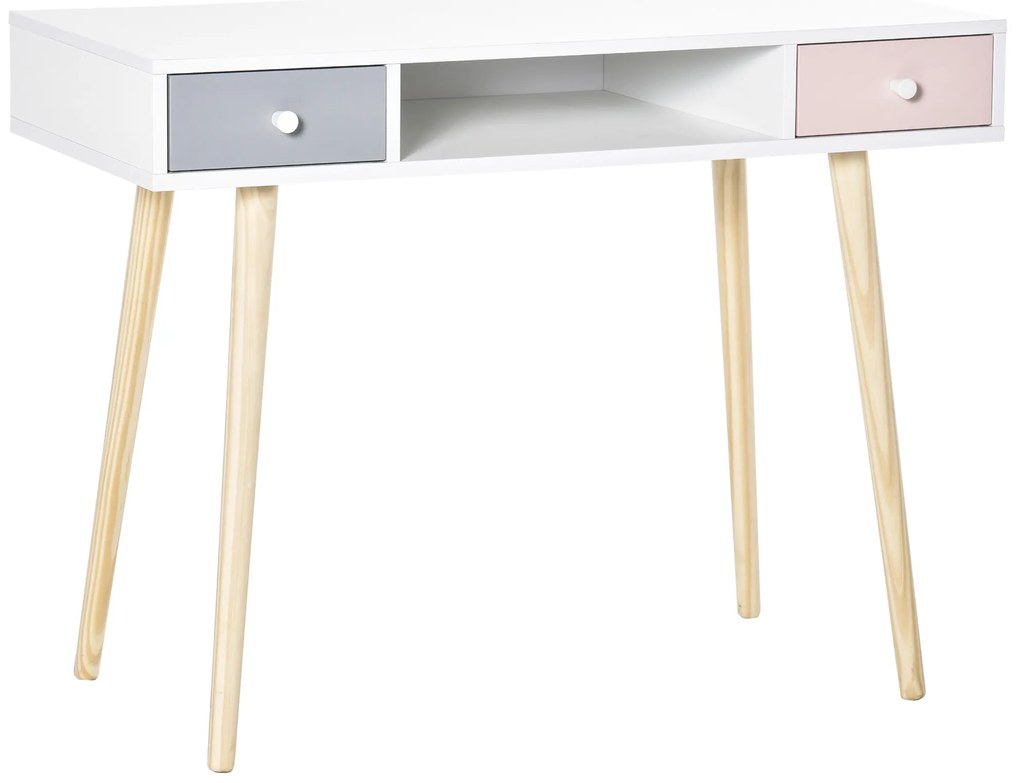 HOMCOM Birou cu sertare pentru copii, Camera copii MDF, 100x48x76.5 cm, Multicolor