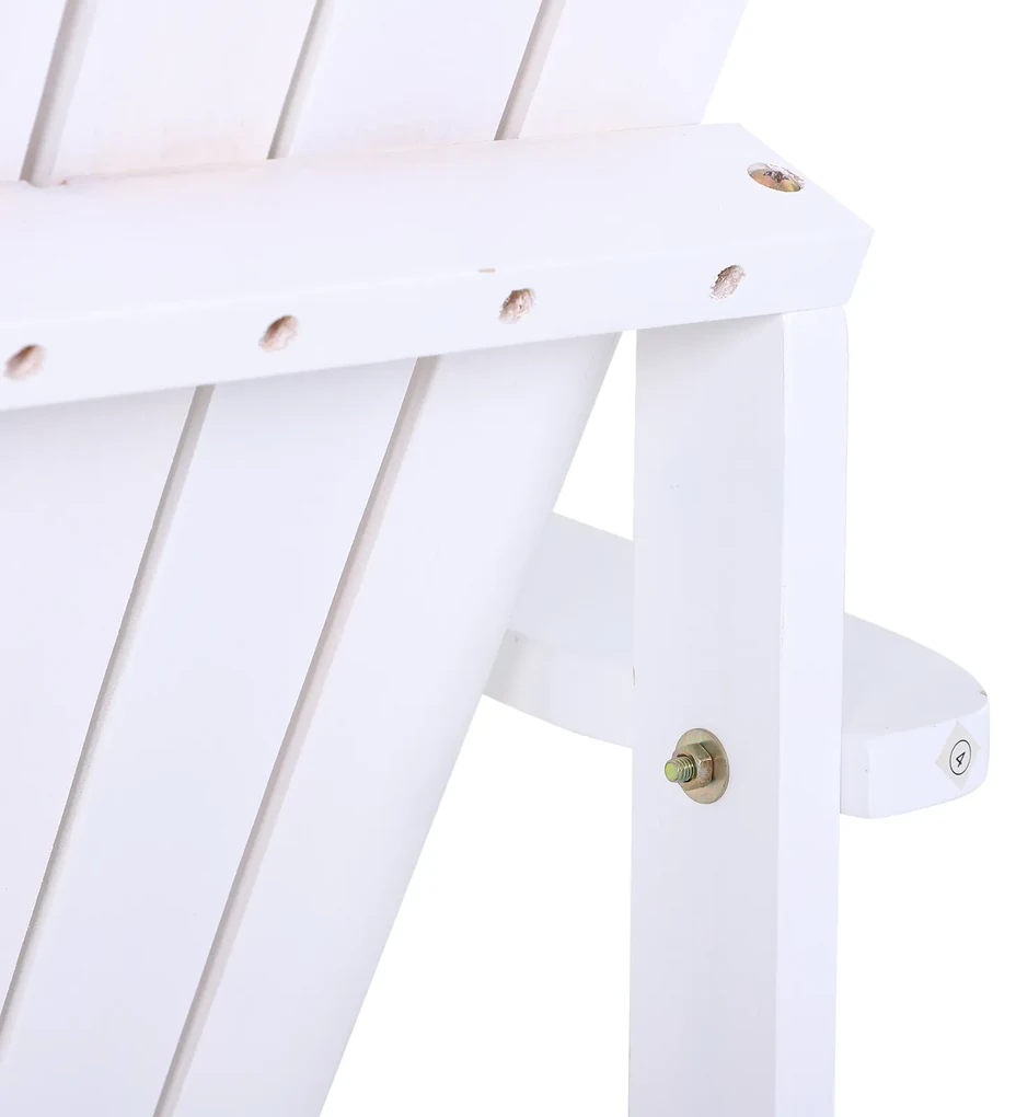Outsunny Scaun de Gradina Adirondack din Lemn Alb 97x72.5x93cm