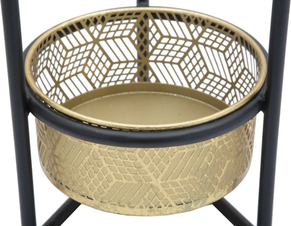 Jardiniera, Suport cu 2 vase metalice pentru flori DOPPIO H-80cm