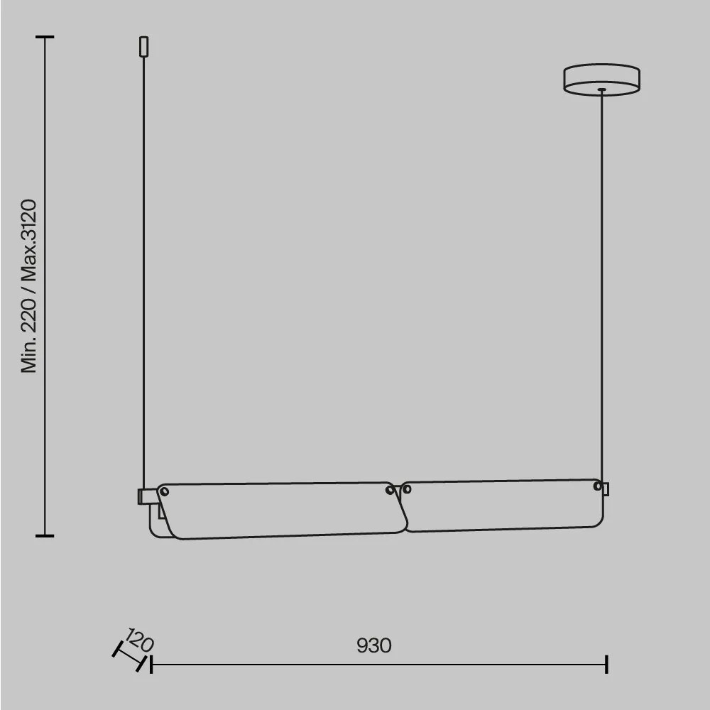 Lustra suspendata LED design minimalist Flat, fumuriu