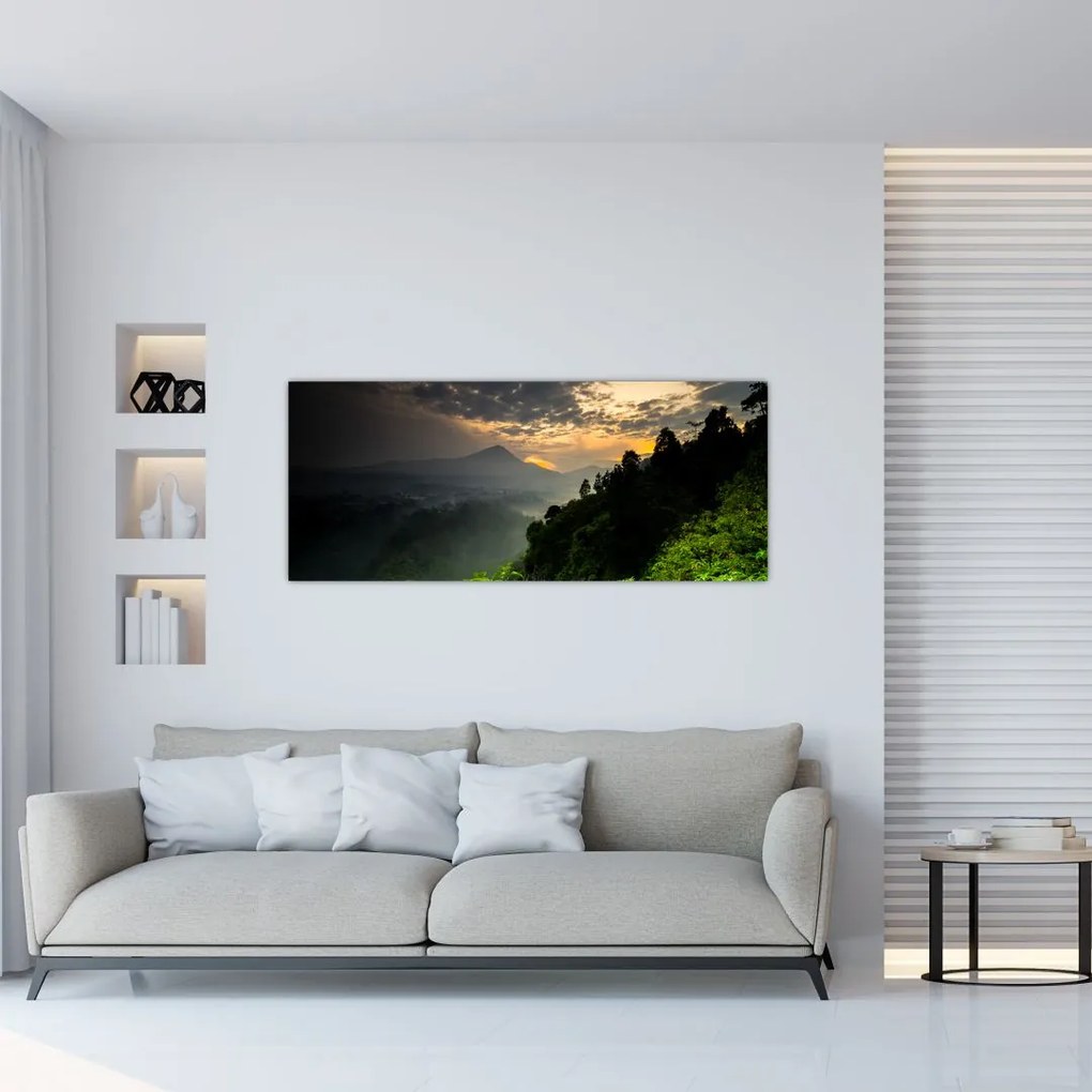 Tablou - peisaj montan verde (120x50 cm)