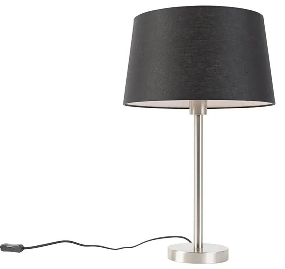 Lampă de masă modernă din oțel cu abajur negru 35 cm - Simplo