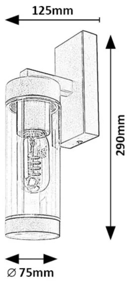 Lampă de perete de exterior KOLTA 1xE27/12W/230V IP44 Rabalux 7386