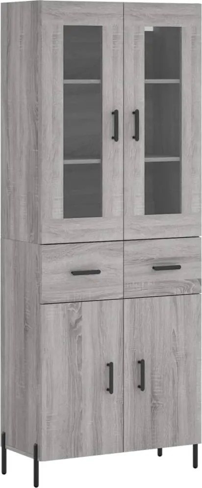 vidaXL Dulap înalt, gri sonoma, 69,5x34x180 cm, lemn compozit