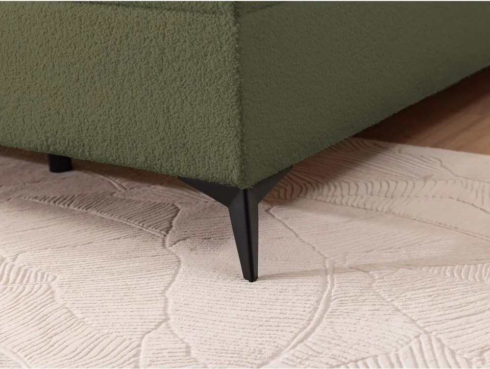 Pat boxspring verde cu spațiu de depozitare 180x200 cm Ornes – Ropez