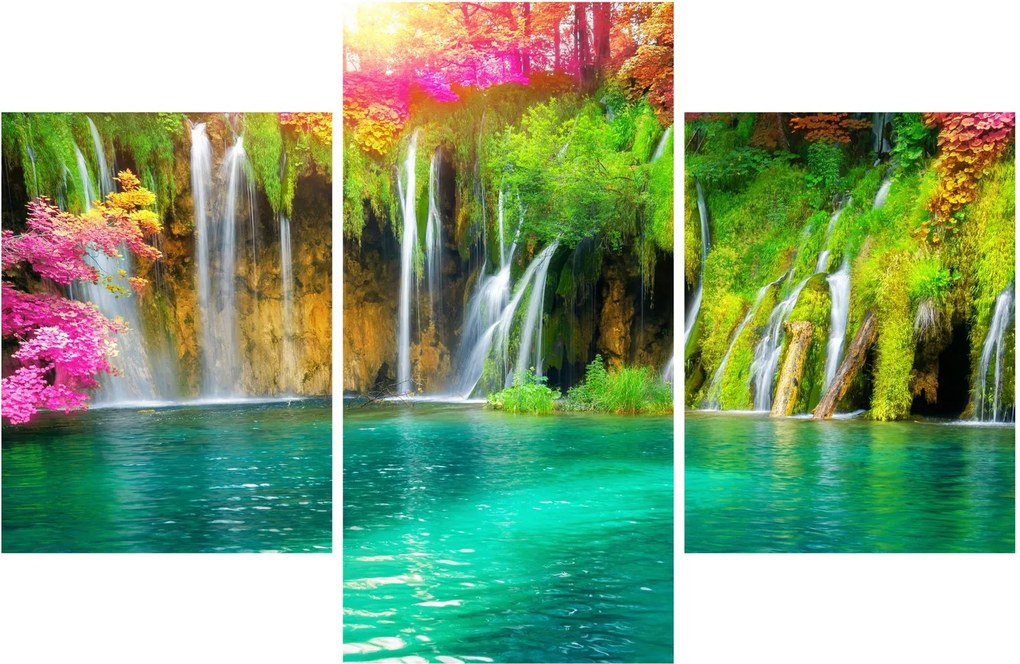 Tablou - Cascada, Lacurile Plitvice, Croația (90x60 cm)