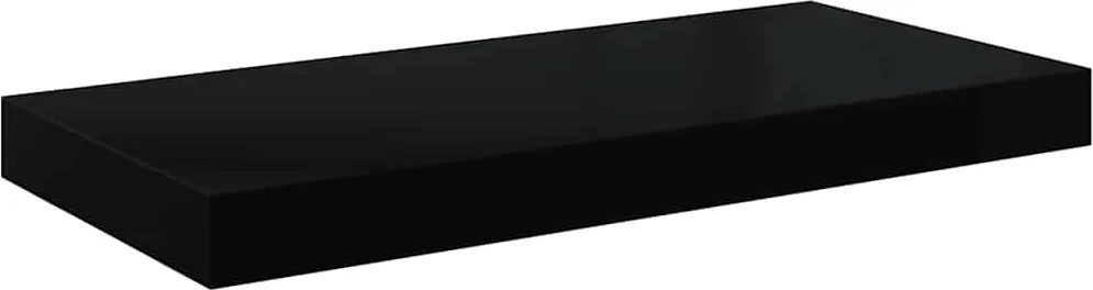 vidaXL Raft de perete suspendat, negru extralucios, 50x23x3,8 cm, MDF