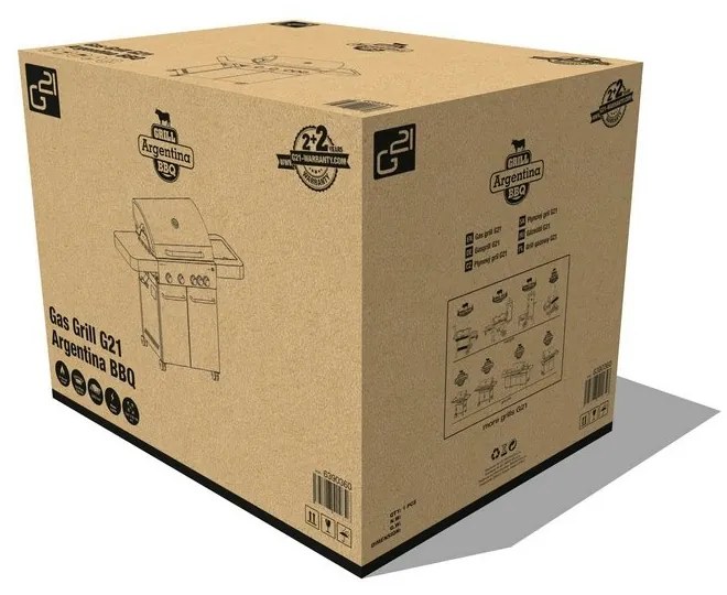 Grătar cu gaz G21 Argentina BBQ Premium line, 5arzătoare + reductor gratuit