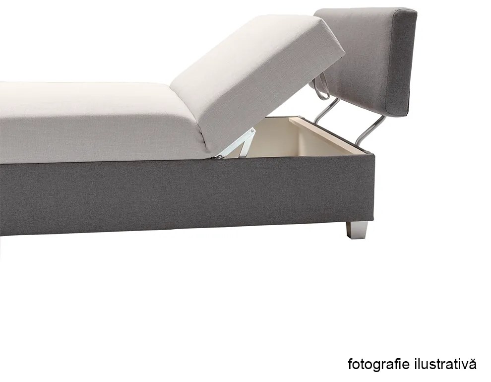 Pat de zi poziţionabil, gri închis/model, DOMEN NEW