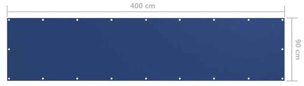 Paravan de balcon, albastru, 90 x 400 cm, tesatura oxford Albastru, 90 x 400 cm