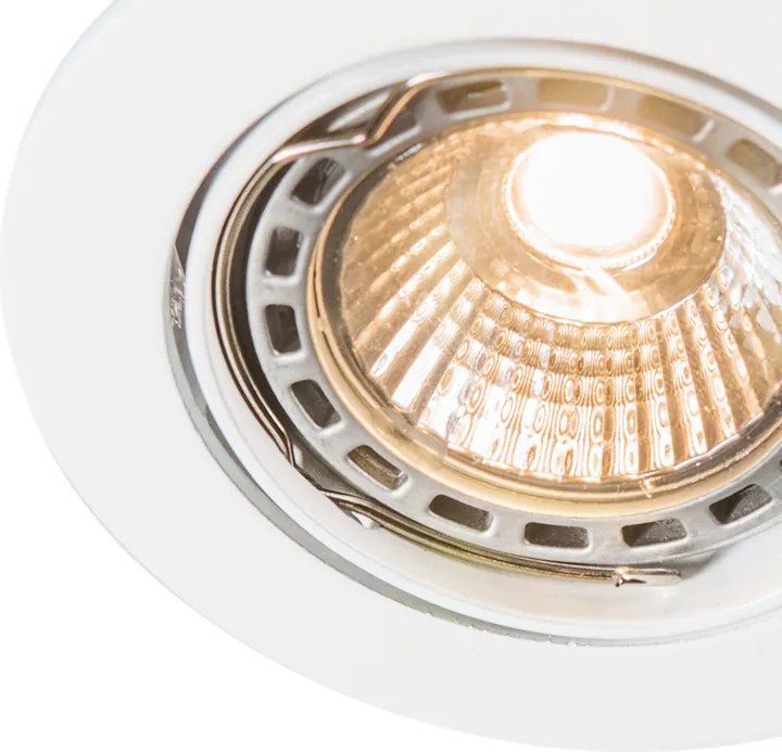 Set de 6 spoturi încastrate moderne albe, înclinabile GU10 50mm - Edu