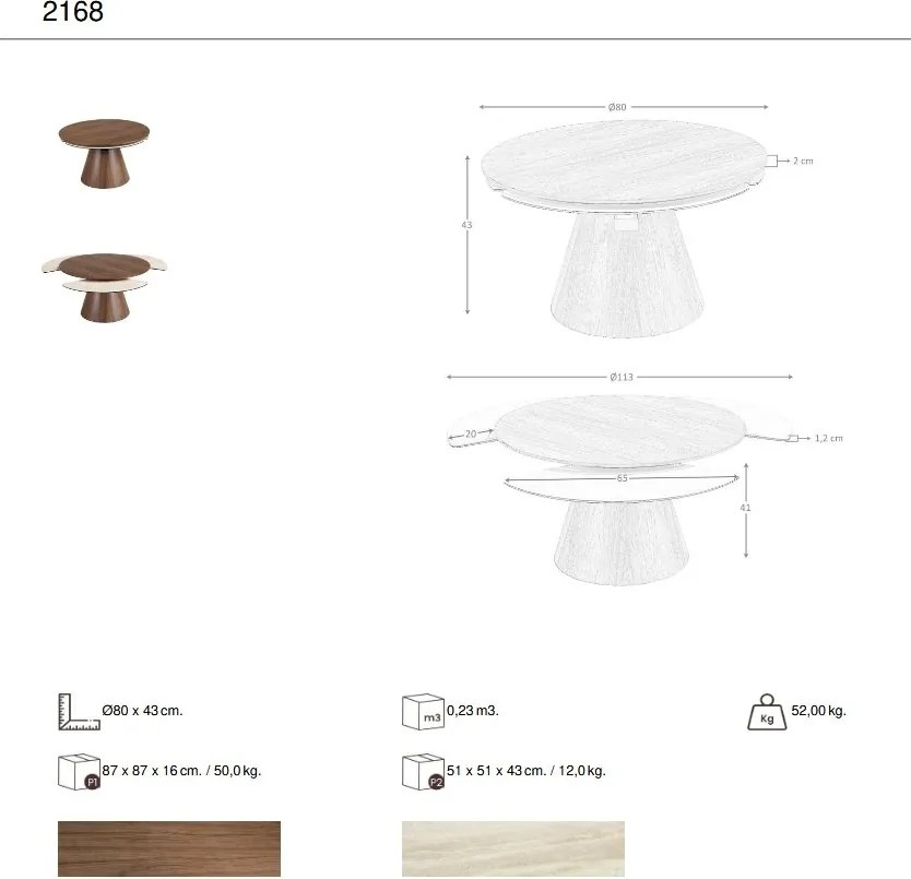 Masuta extensibila design LUX Walnut