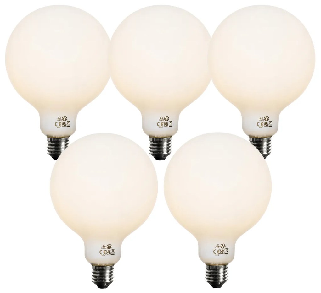 Set 5 Becuri LED E27 Dimmabile Opal G125 5W 450 lm 3000K