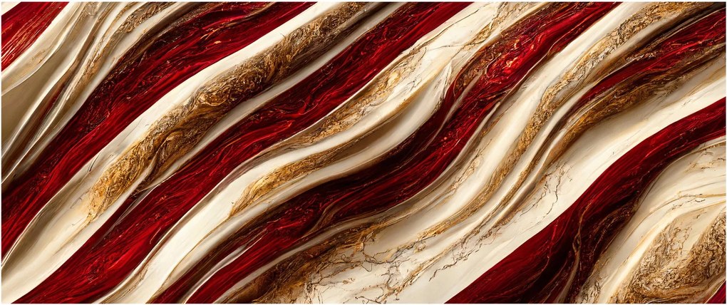Tablou - Aur - textură albă (120x50 cm)