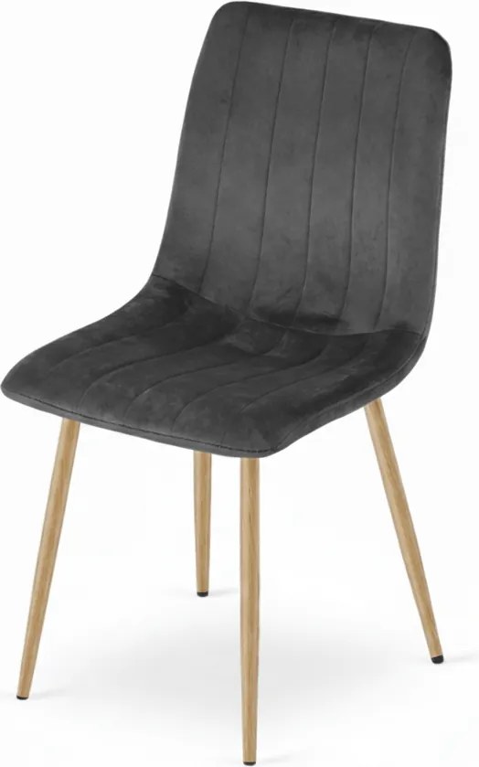 Scaun din catifea Lava grafit gri inchis