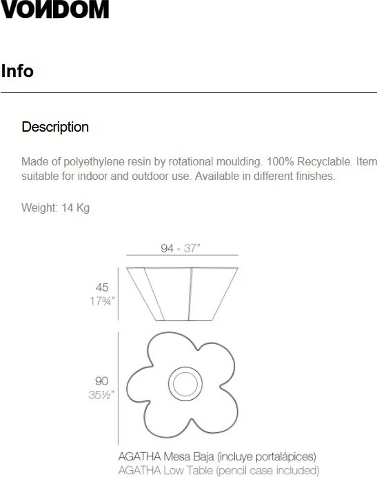 Masuta pentru copii design modern, exterior, interior AGATHA