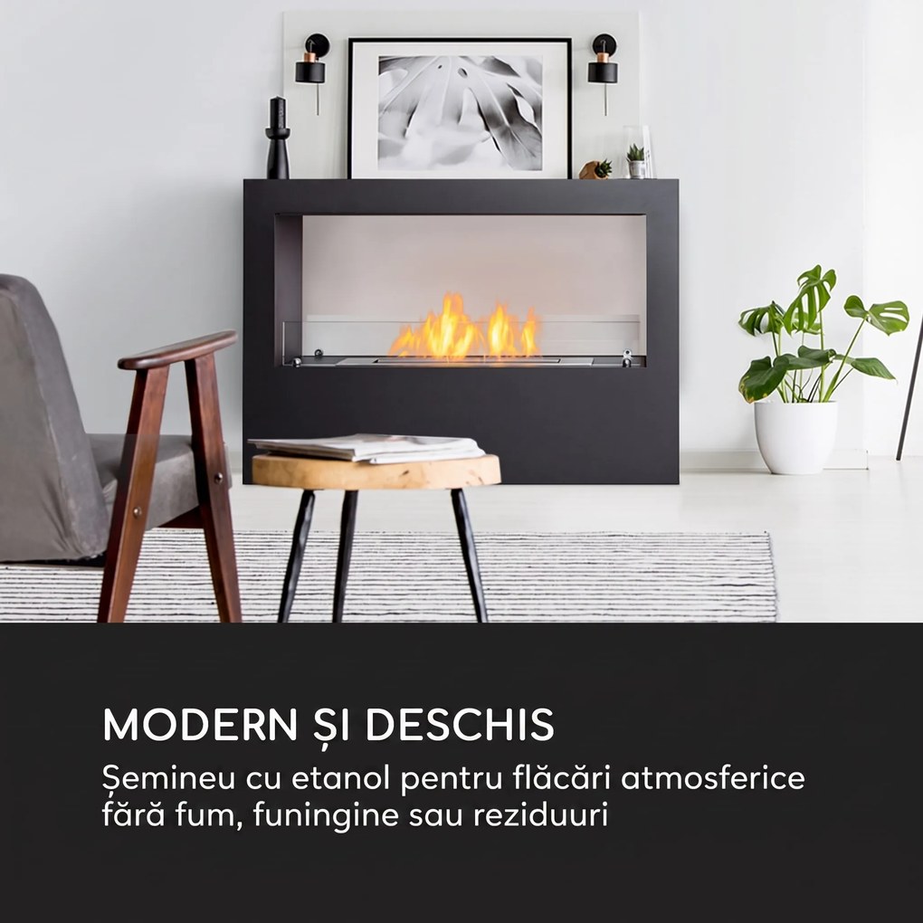 Blumfeldt Fiamme Scoppi, șemineu cu etanol, arzător din oțel inoxidabil, 3 litri, durata de ardere 5-6 ore