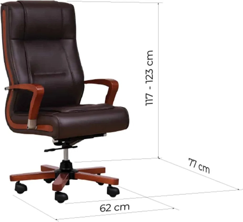 Scaun lemn masiv Toronto Model T3 Coniac - Piele Neagră