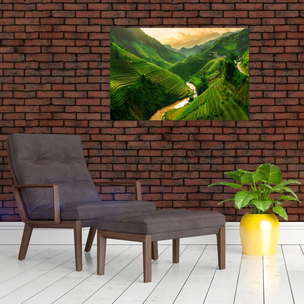 Tablou - Terase de orez Mu Cang Chai (90x60 cm)