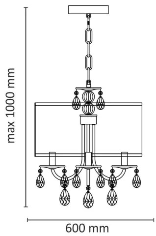 Lustră pe lanț BRESSO 4xE14/12W/230V negru