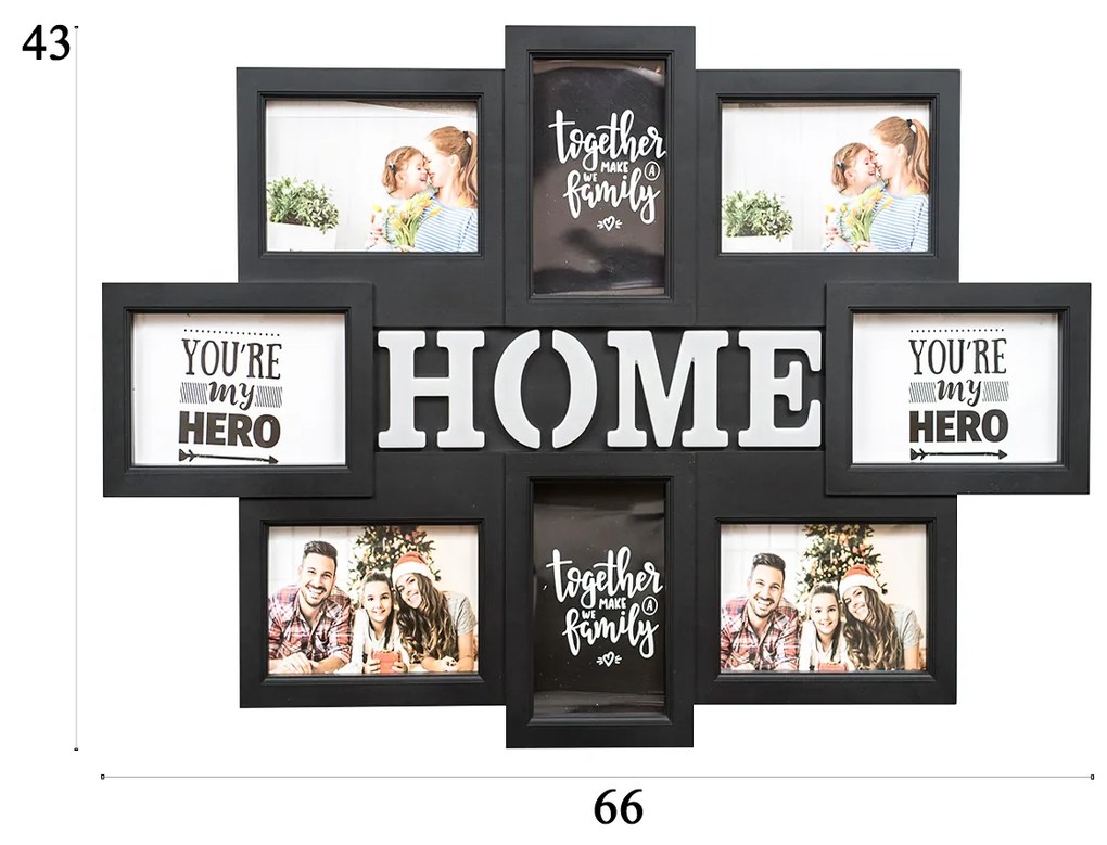 Rama foto Home, 8 poze, Naimeed D4561N, Negru