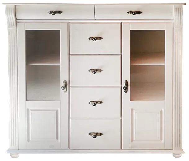Comoda by Home Affaire, lemn masiv, alb, 125 x 35 x 128 cm