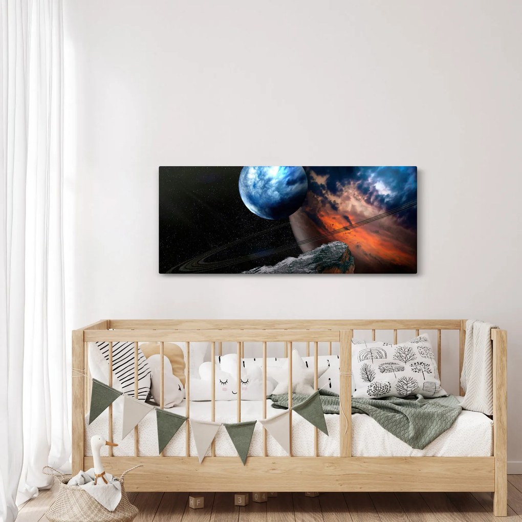 Tablou planetei în cosmos (120x50 cm)