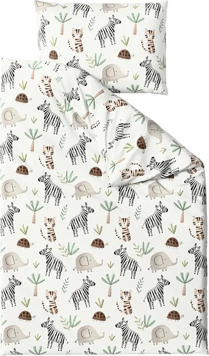 Lenjerie de pat din bumbac pentru patut Renforce JUNGARI crem Dimensiune lenjerie de pat: 45 x 65 cm | 90 x 135 cm