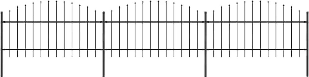 vidaXL Gard de grădină cu vârf tip suliță din oțel 537x125 cm, negru