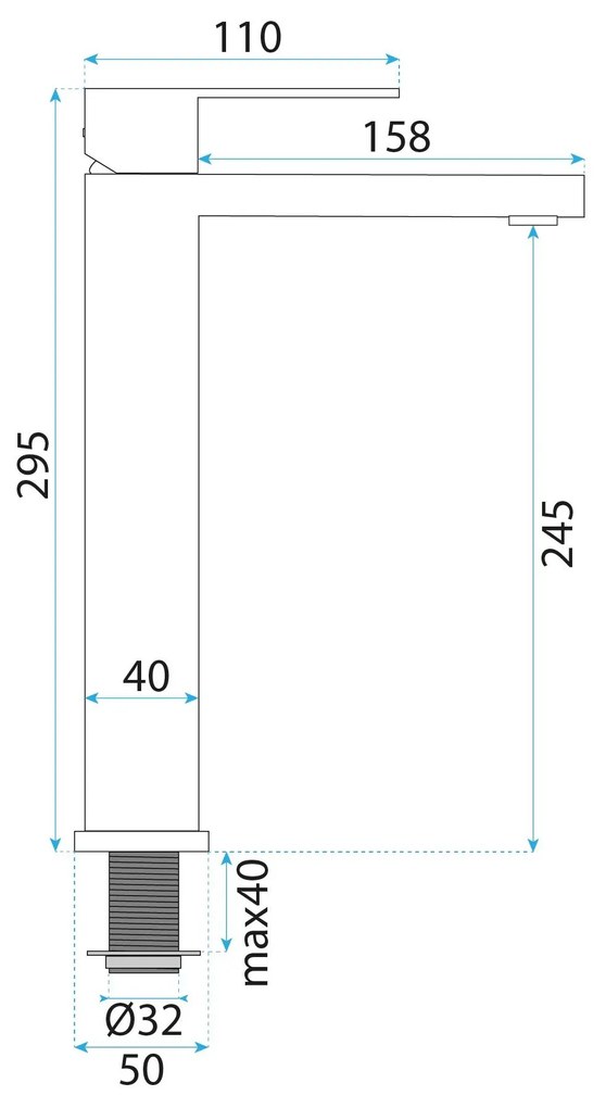 Baterie pentru baie Rea Arlo Black