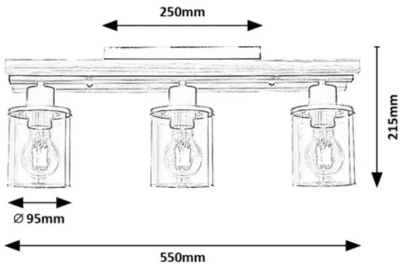Lustră aplicată NIYLAH 3xE27/230V Rabalux 71083