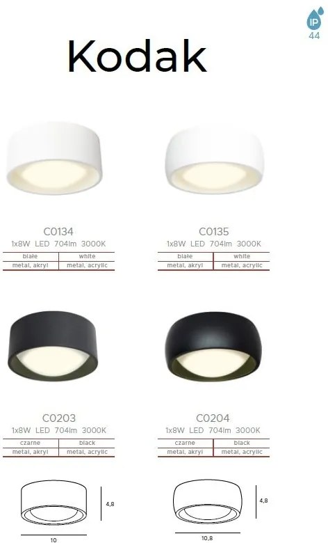 Spot LED aplicat tavan baie cu protectie IP44 Kodak I