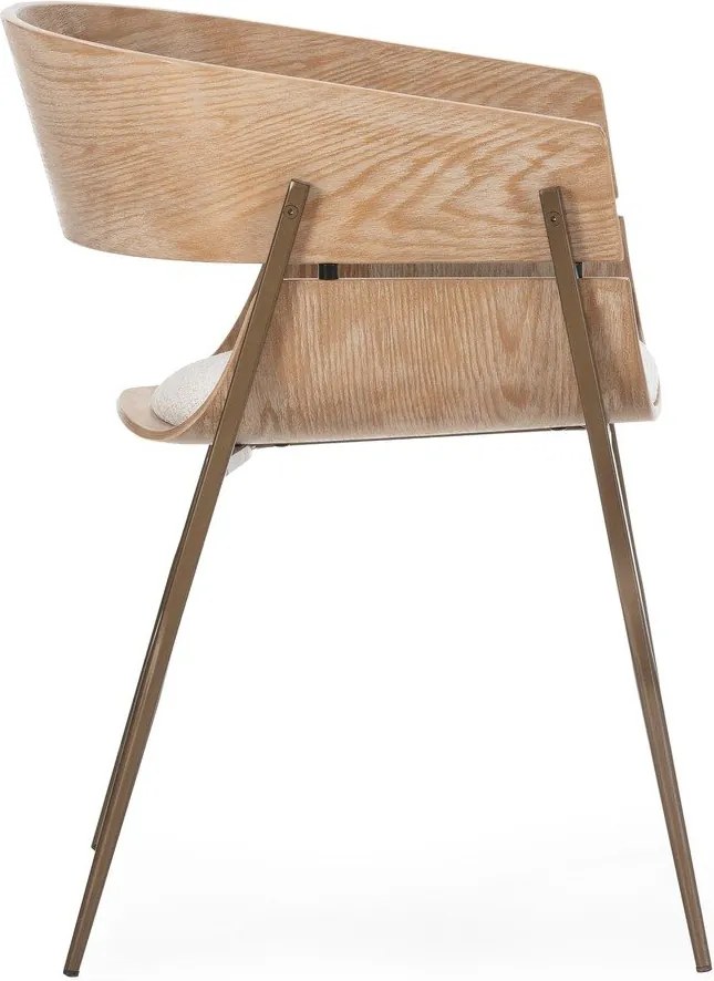 Set de scaune de sufragerie în culoare naturală cu cotiere 2 buc. tapițat Naia – MOME