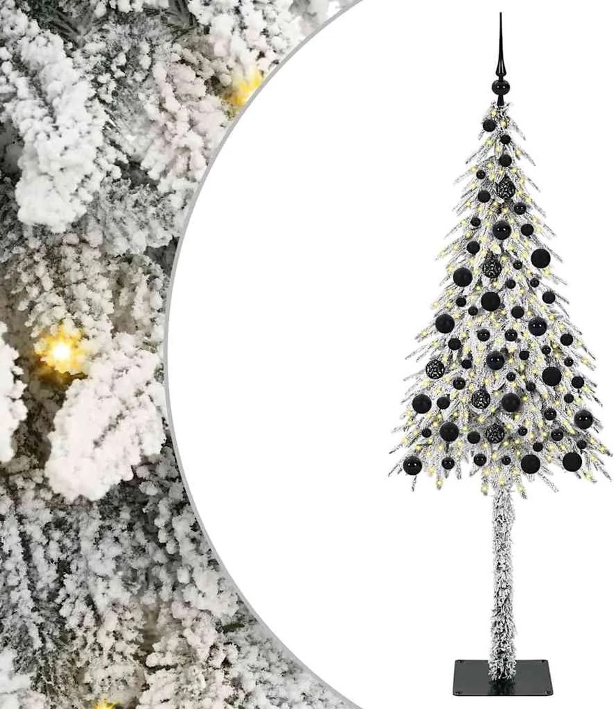 vidaXL Brad de Crăciun cu 300 LED cu suport Alb 180 cm PE și Oțel