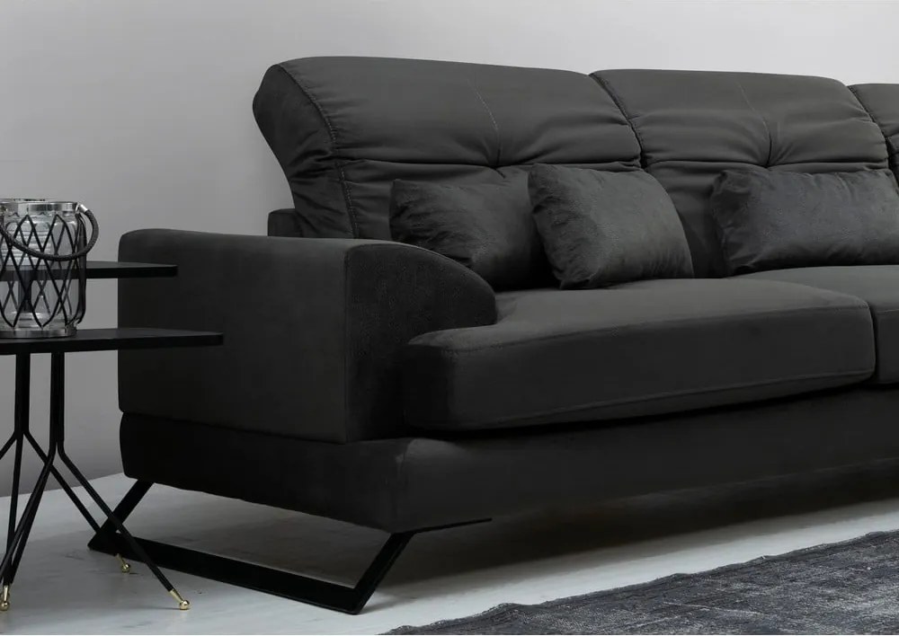 Colțar gri închis (colț pe partea dreaptă) Frido – Balcab Home