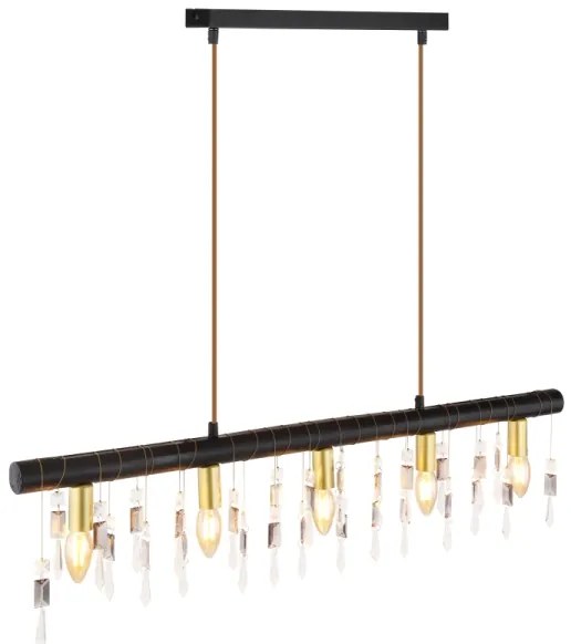 Globo 15532-5HB - Candelabru suspendat pe cablu KIRA, 5xE14/40W/230V, negru