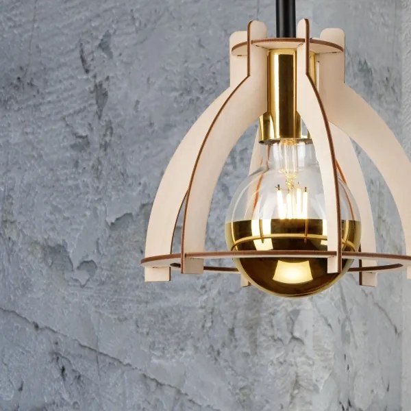 Lustră aplicată LANDO 1xE27/15W/230V fag