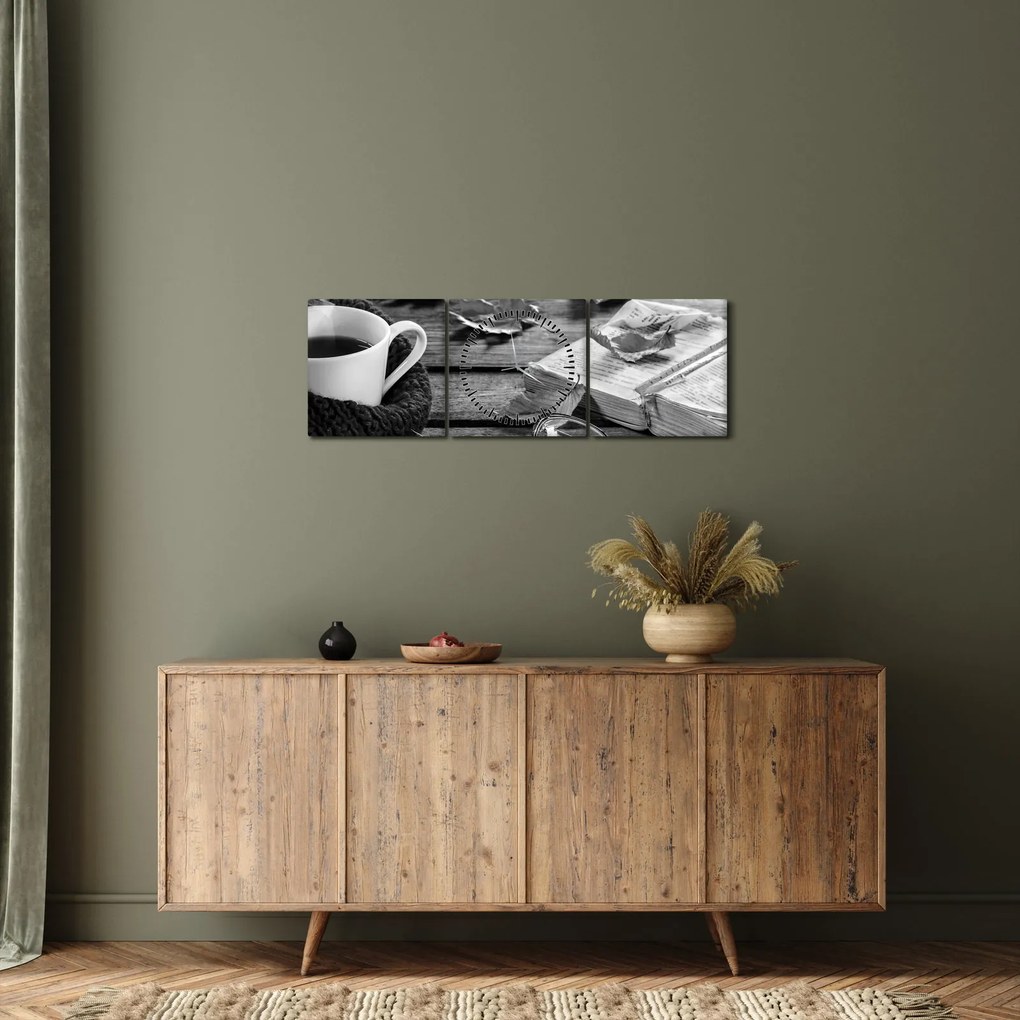 Tablou - O zi liniștită de toamnă (cu ceas) (90x30 cm)
