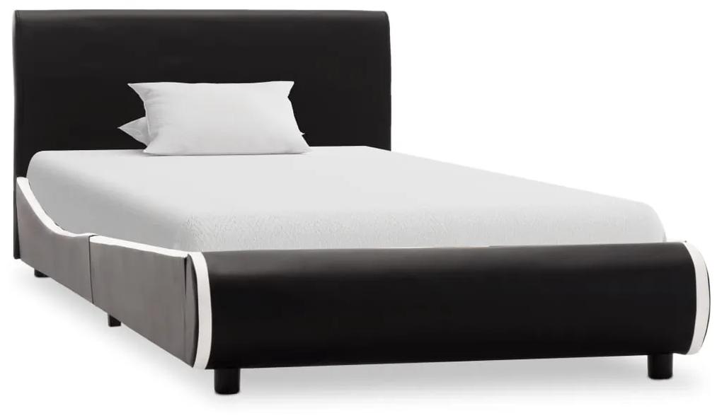 284997 vidaXL Cadru de pat, negru, 100 x 200 cm, piele ecologică